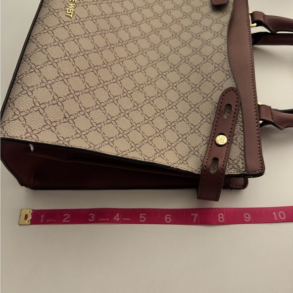 Nine West Burgundy and Cream Tote Bag - Picture 3 of 10